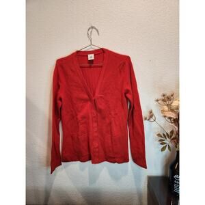 CAbi Holiday Red sweater Cardigan size S Christmas‎
